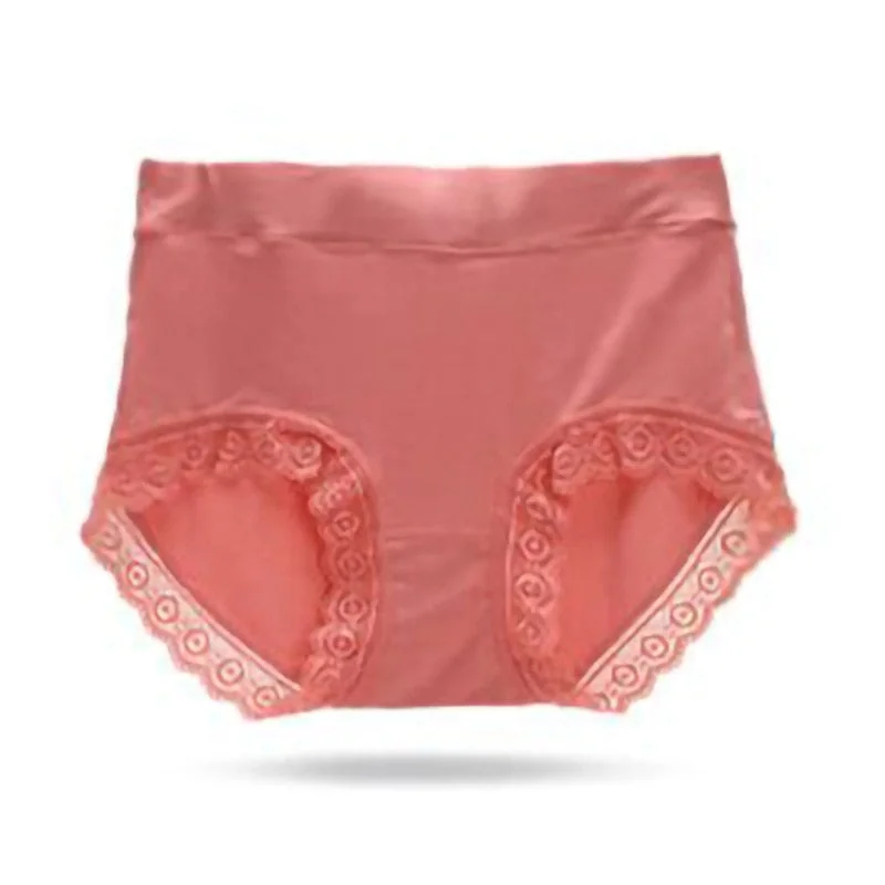 Women's Cotton Underwear Sexy Lace Panties Plus Size Fashion Solid Color  Briefs High Waist Seamless Underpants Female Lingerie
