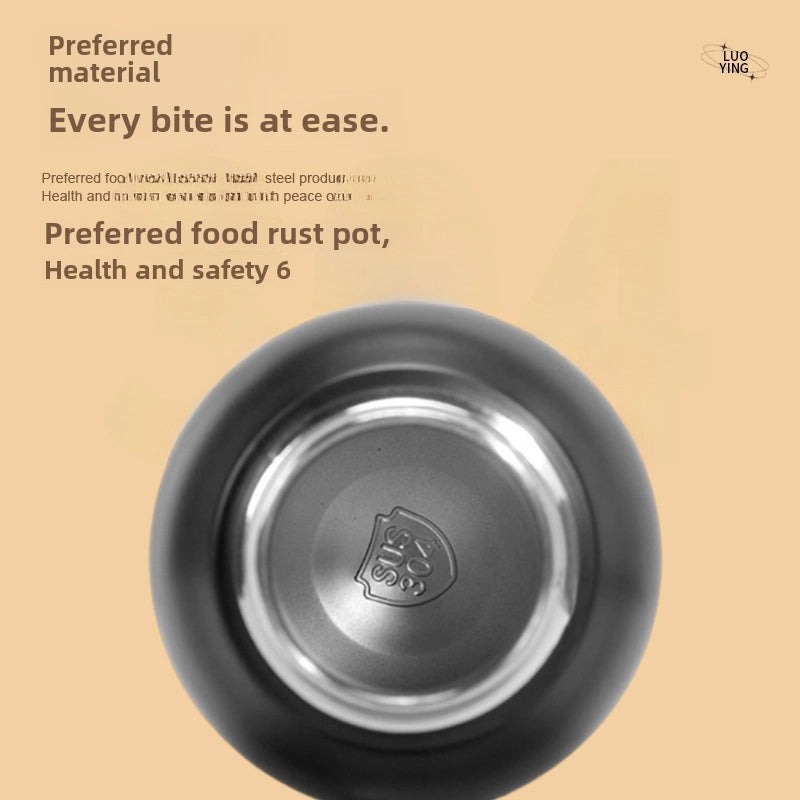 Creative 304 Stainless Steel Small Fat Ding Thermos Cup High Color Value Mini Simple Small Belly Cup With Lifting Ring Cup Customization