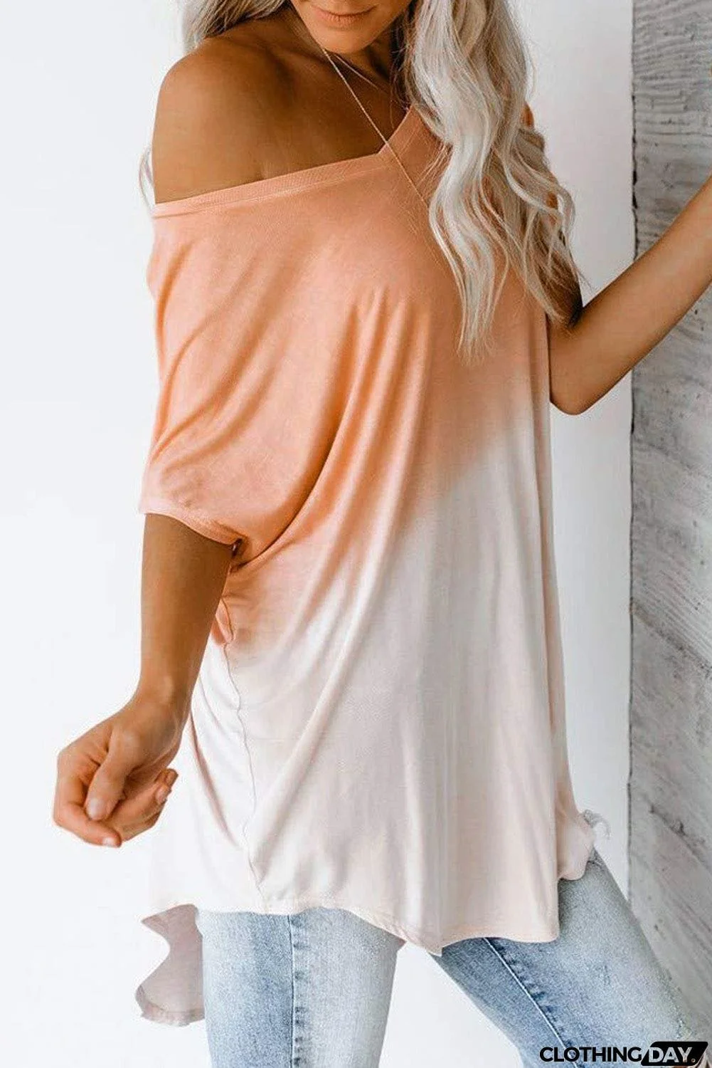 Ombre Color Block Casual Summer Shirt