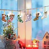 (US Local)6pcs Xmas Stockings  DIY Diamond Art Pendant Wall Door Decoration