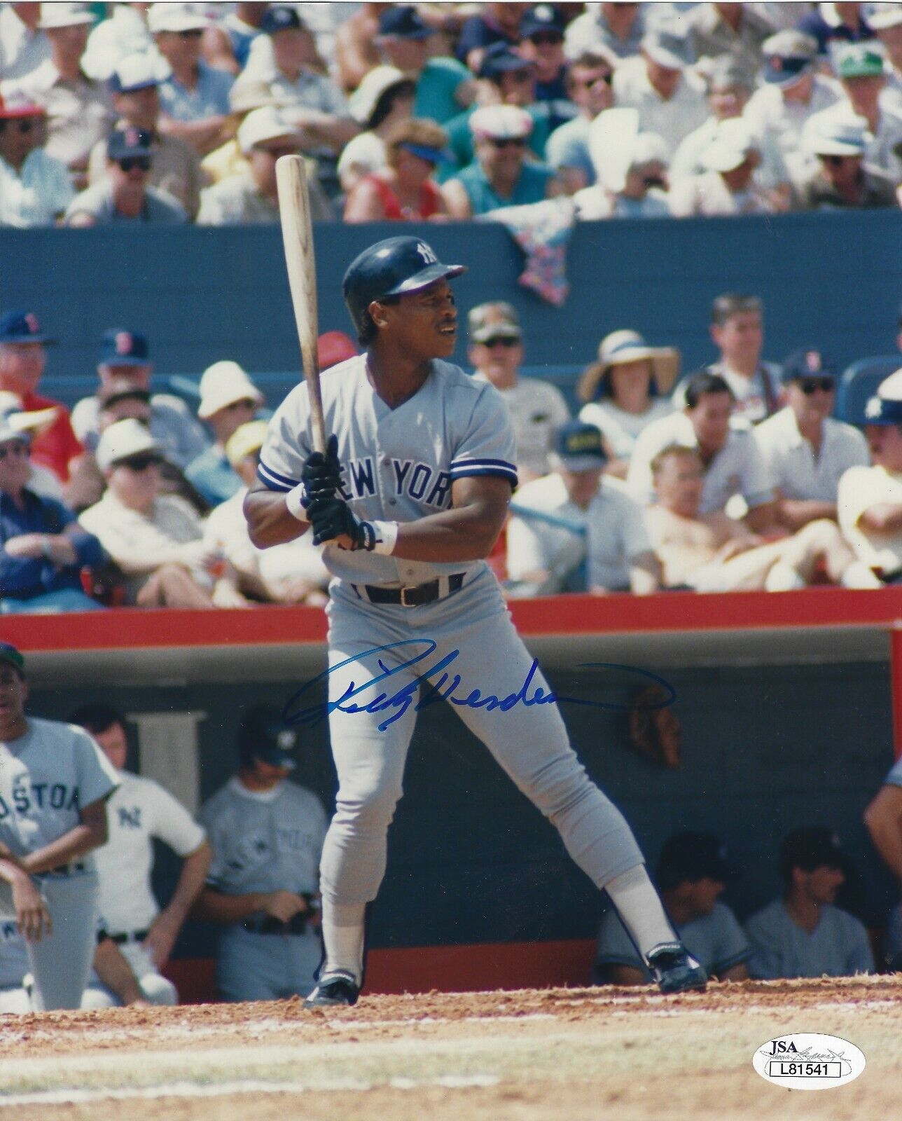 Autographed RICKEY HENDERSON New York Yankees 8x10 Photo Poster painting - JSA Authenticated