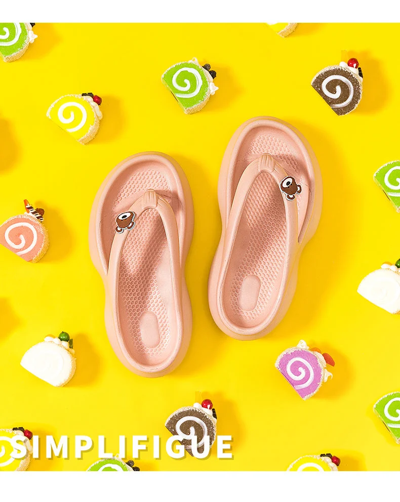 Couples Flip Flops For Women  2022 Summer Women Slippers Outdoor Solid Black Anti-Skid Beach 5Cm Thick Sole Platform Slipper