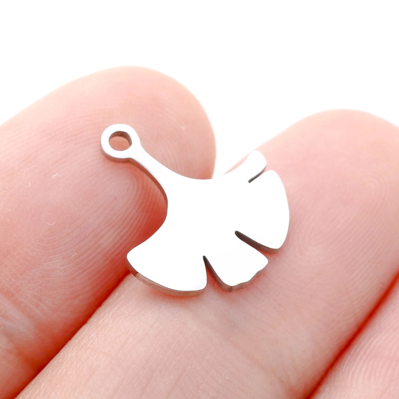 5 PCS/Package 304 Stainless Steel Leaf Four Leaf Clover Ginkgo Leaf Pendant Jewelry Accessories