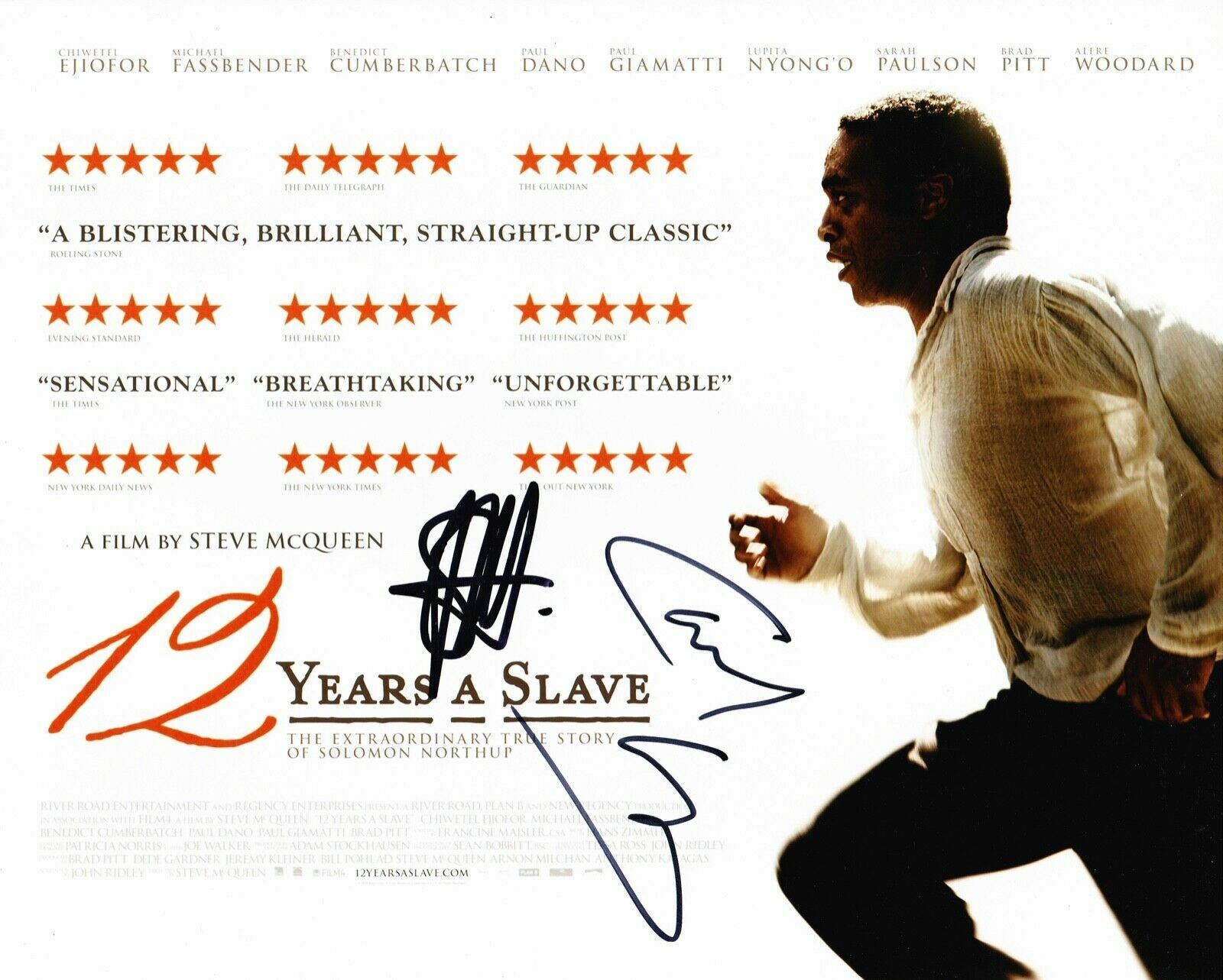 Chiwetel Ejiofor Steve McQueen Signed 10X8 Photo Poster painting 12 Years a Slave AFTAL COA (C)