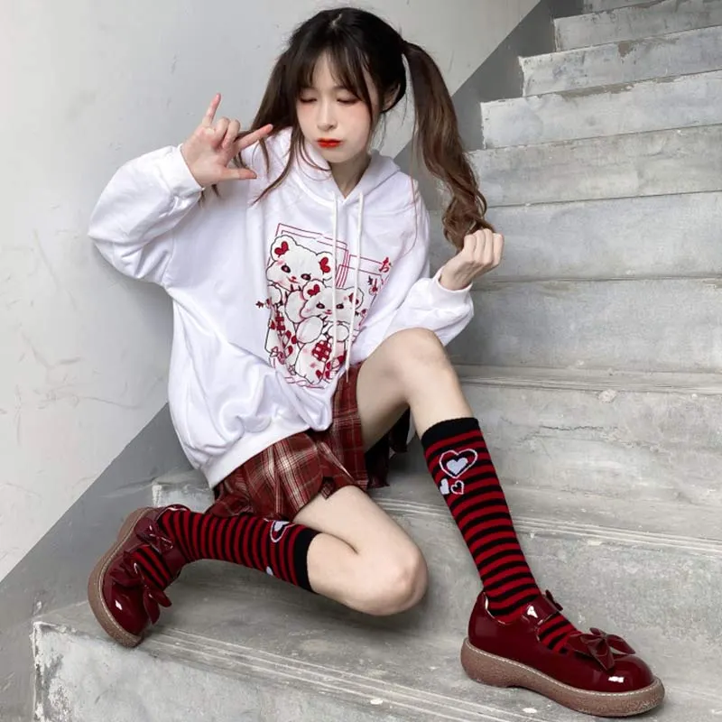 Cartoon Print Casual Hoodie