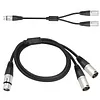 3Pin Audio Speakers Splitter Patch Cable 1 XLR Female To 2 XLR Male Stereo Audios Adapter Patching Cable Shielded Patching Cord Adaptor for Recording Speaker Systems Radio Station