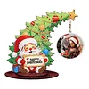 Santa Claus Photo Xmas Tree 5D DIY Diamond Art Tabletop Wood Decoration Ornament Kit