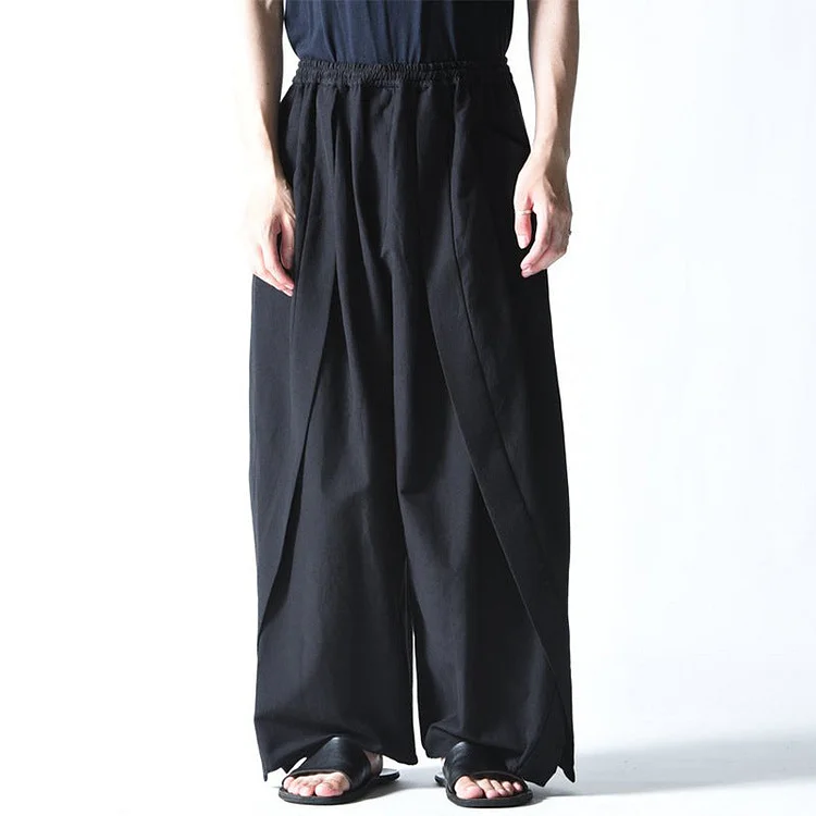 Niche Slightly Draped Neutral Loose Solid Color Casual Trousers Pants-dark style-men's clothing-halloween