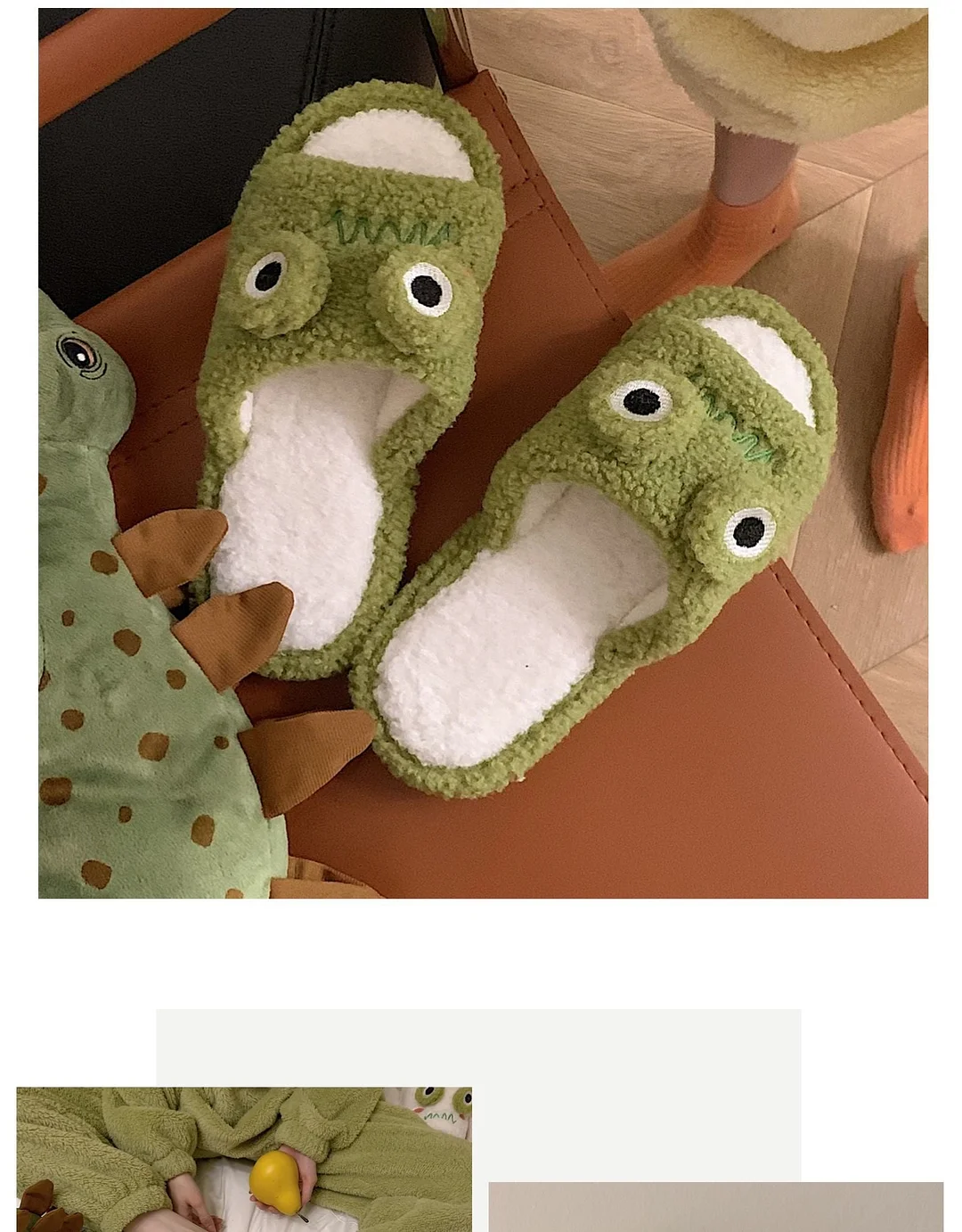2022 Winter Women Slipper Indoor Home Antiskid Cotton Slippers Frog Cartoon Cute Soft Bottom Warm Open Toe Plush Slippers Man