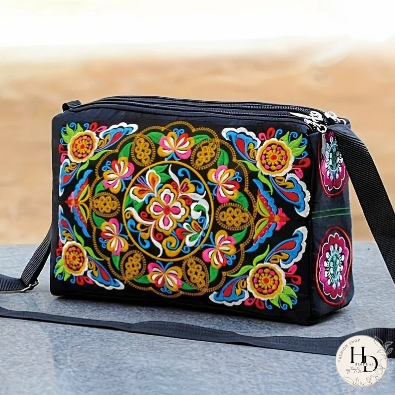 Antique Double-sided Embroidery Crossbody Bag Small Bag Crossbody Bag Women's Canvas Shoulder Bag
