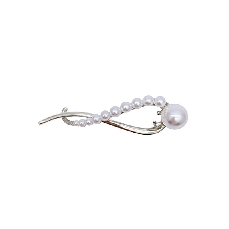 Elegant Fashion Geometric Flower Alloy Plating Inlaid Pearls Artificial Pearls Hair Clip