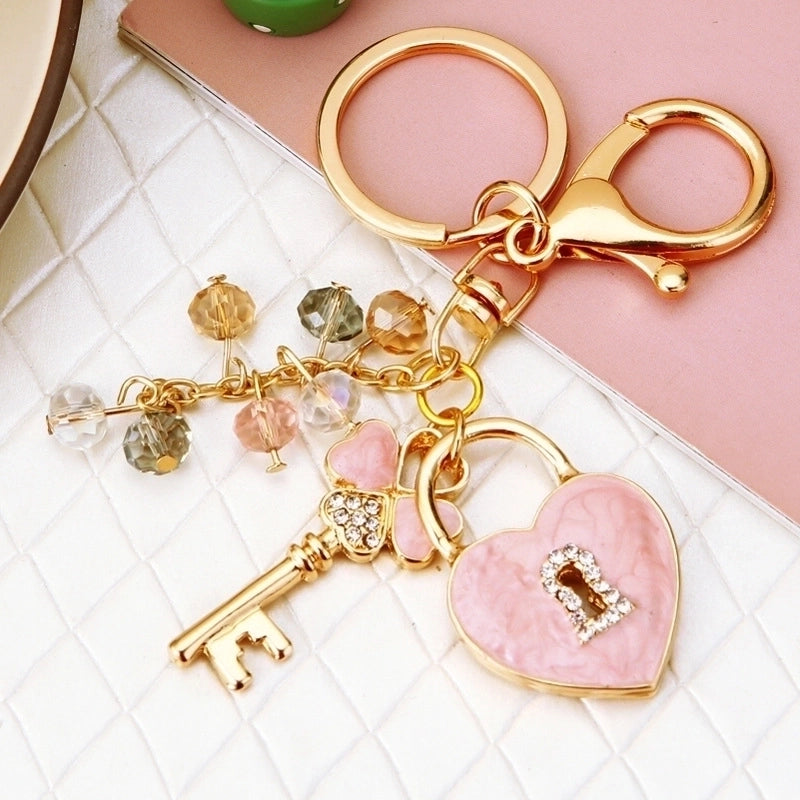 Elegant Korean Style Bag Metal Inlay Rhinestones Women’s Bag Pendant Keychain