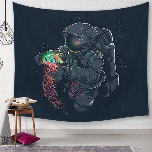 Space astronaut Tapestry Space Wall Hanging rocket Home Decor Bedroom Carpet Polyester Decorative Livnig Room Tapestry Wall