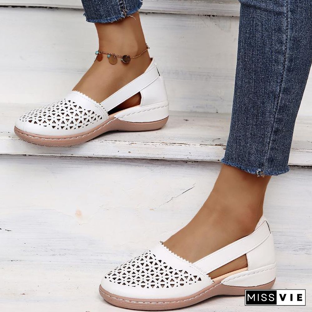 Hollow Pure Color Women Sandals