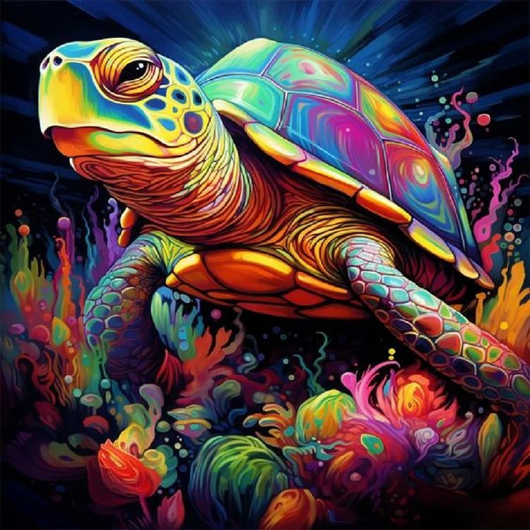 Glowing Turtle 30*30CM (Canvas) Full Round Drill Diamond Painting gbfke