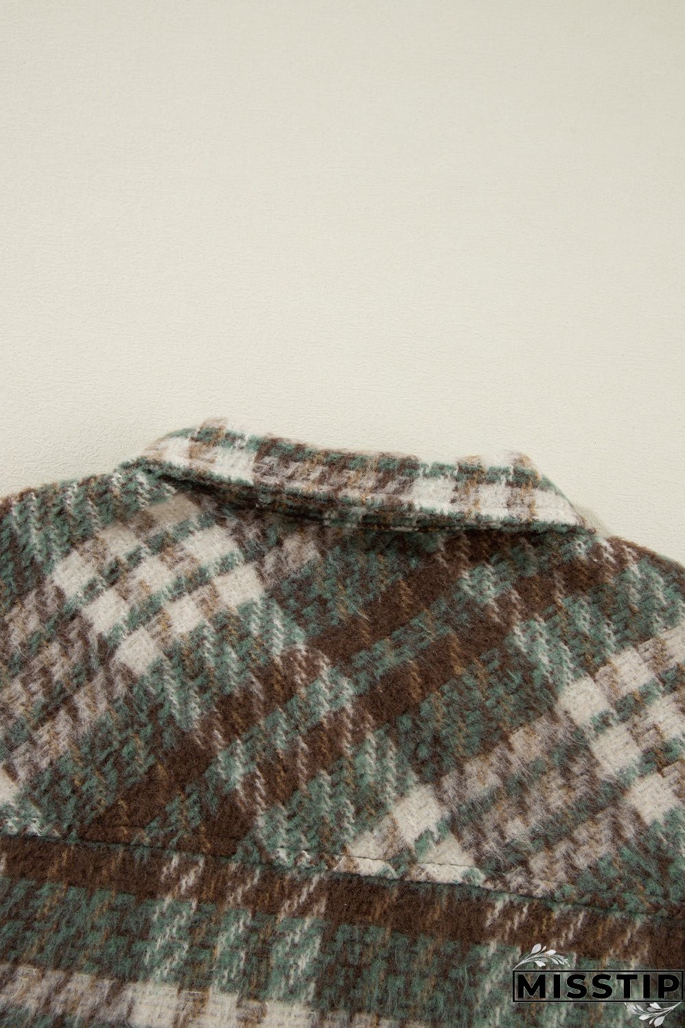 Plus Size Soft Plaid Button Down Jacket