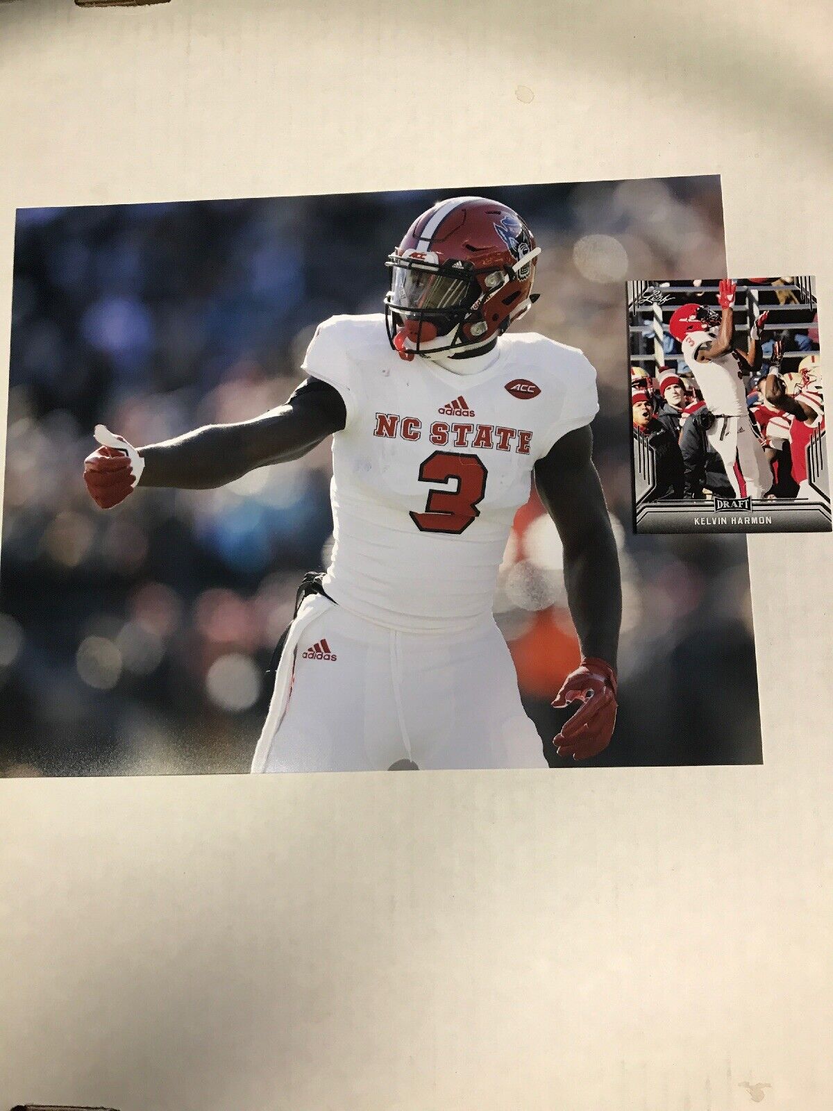 Kelvin Harmon NC State unsigned 8x10 football Photo Poster painting & rookie card Redskins