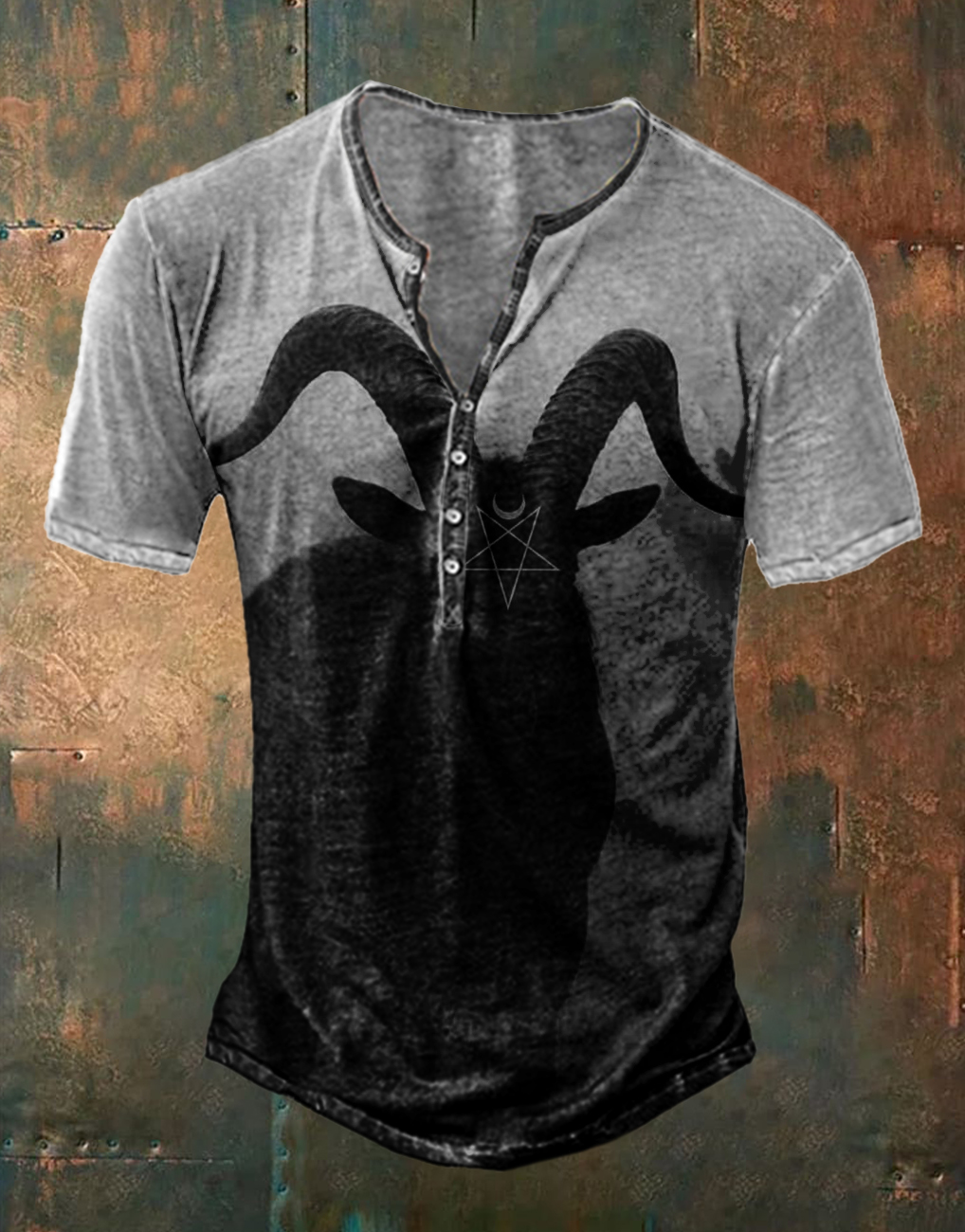 Men's Vintage Short Sleeve Henley Neck T-Shirt / Rvogue / Rvogue