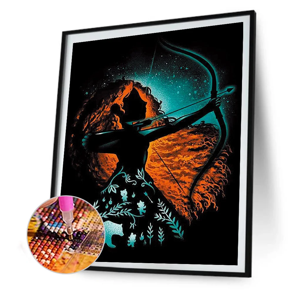 Diamond Painting - Full Round Drill - Princess Silhouett(30*40cm)