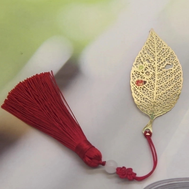 Fashion Brass Gift Hollow Tassel Bookmark