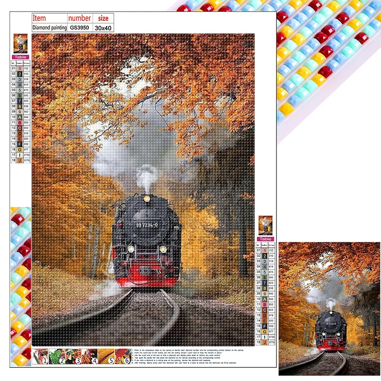 Country Train 30*40CM (Canvas) Full Square Drill Diamond Painting gbfke