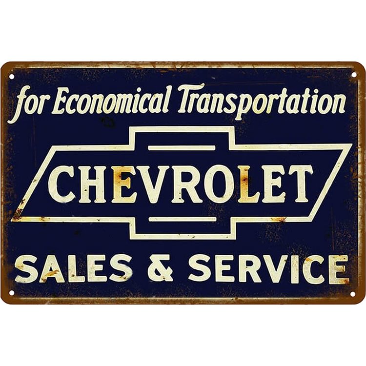 Chevrolet vente et service - Enseigne Vintage Métallique/enseignes en bois - 20*30cm/30*40cm