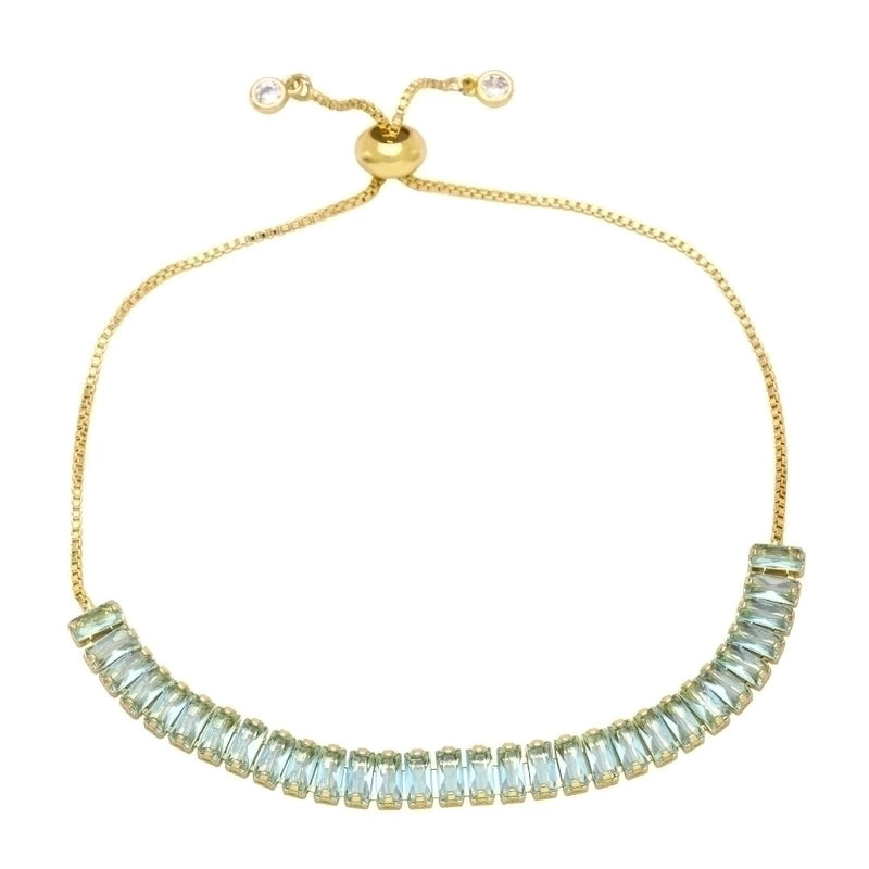 Fashion Simple Colorful Zircon Inlaid Copper Bracelet