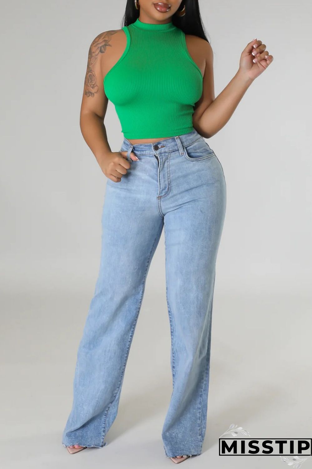 Black Casual Solid Basic Half A Turtleneck Tops