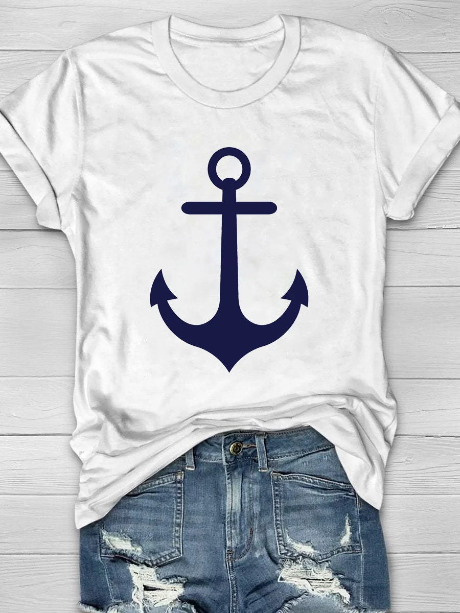 Anchors Aweigh Print Short Sleeve T-Shirt