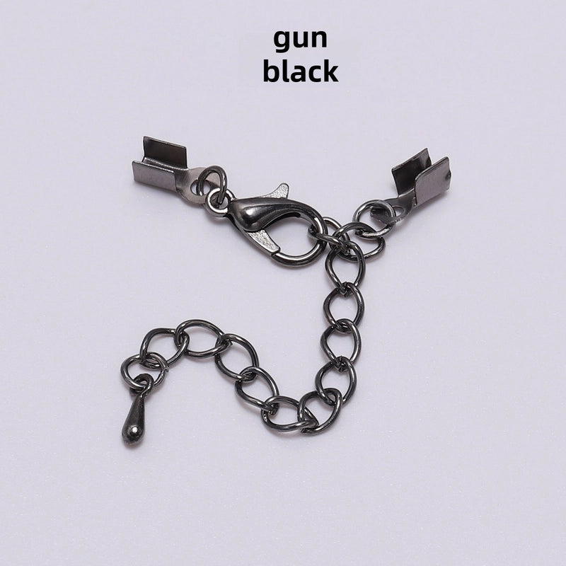 Metal Extension Tail Chain With Water Drop Lobster Clasp DIY Jewelry Accessories Leather Rope Square Clip Adjustment Chain
