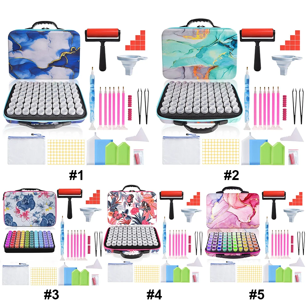 70 Slots Portable 5D Diamond Painting Carrying Bag with Tools for DIY Art Craft