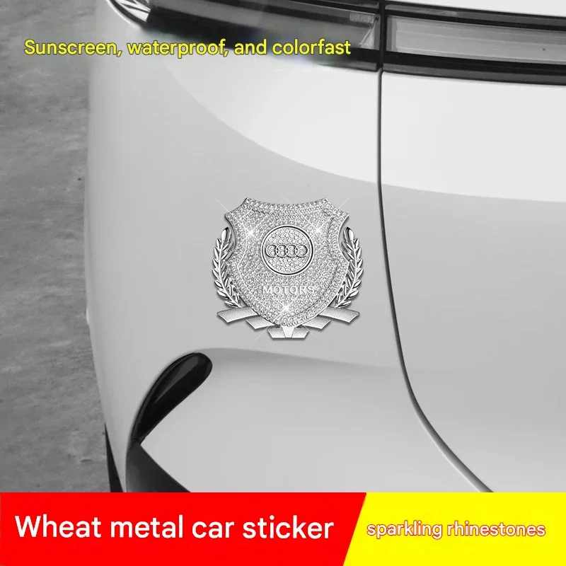 Car exterior modification rhinestone metal car emblem stickers