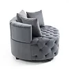 Cchcompanies Matthias Plush Velvet Barrel Chair with Solid Wood Legs - Available in 3 Colors