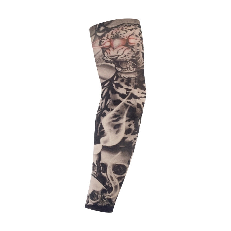 Unisex Punk Cool Style Stripe Skull Polyester Arm Sleeves