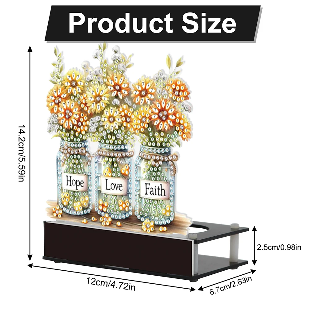 DIY Sunflower Vase Diamond Painting Candle Holder Ornaments Aromatherapy Candle Holder