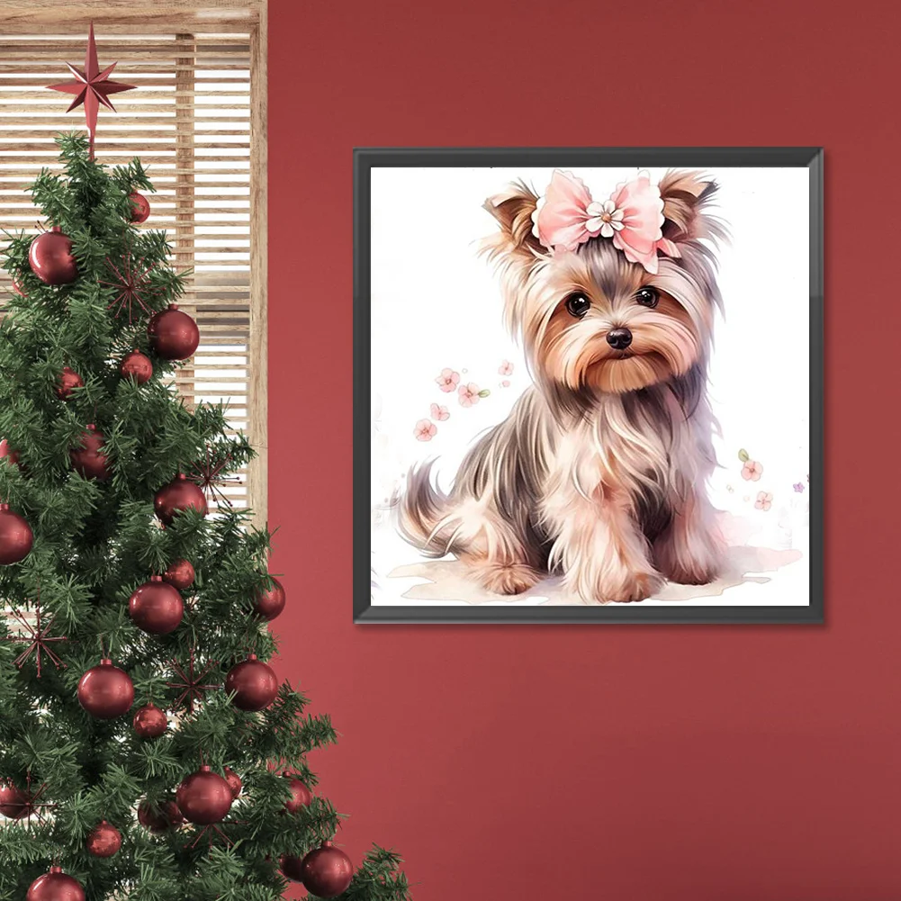 Diamond Painting - Full Round Drill - Yorkshire Puppy(Canvas|30*30cm)