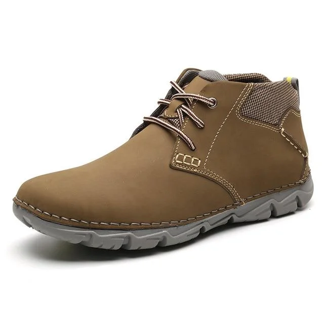 Men Ankle Boots Fashion Men Shoe Vintage Style Leather Male Outdoor Casual Boots Work Footwear