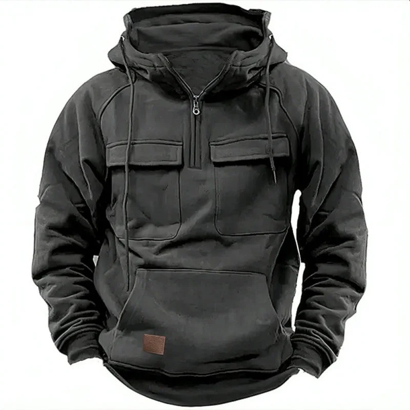Hooded Solid Color Sweater Jacket