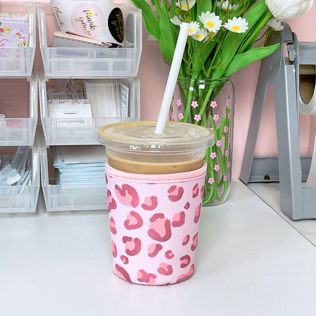 Maneifurui™   CHEETAH PRINT   ICED COFFEE COOZIE