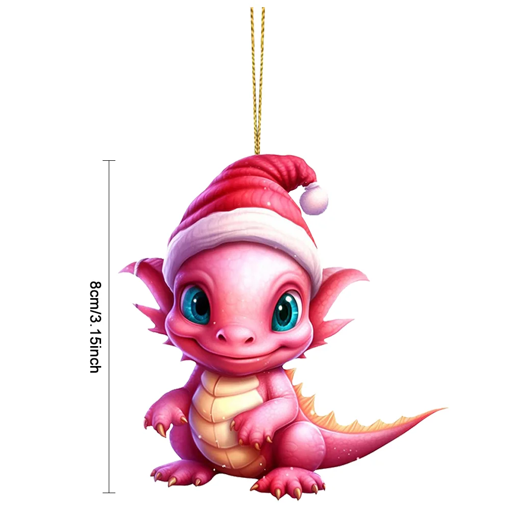 Statue Of Baby Dragon Acrylic Handmake Dinosaur Figurines Cartoon (Pink)