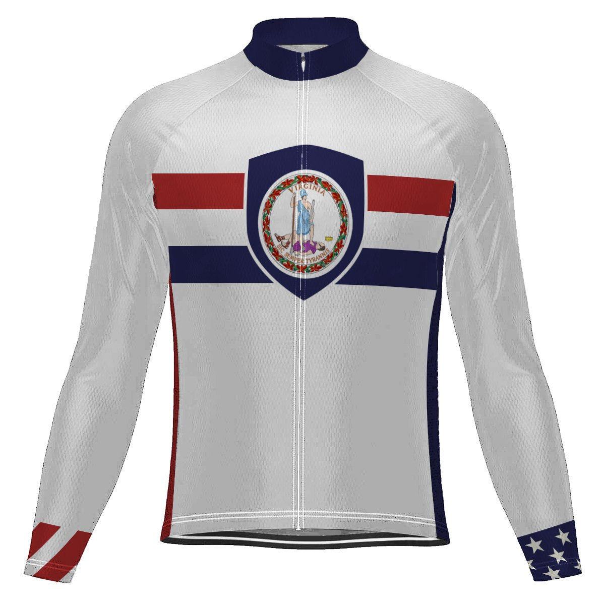 Customized Virginia Long Sleeve Cycling Jersey for Men | captainssportss.com