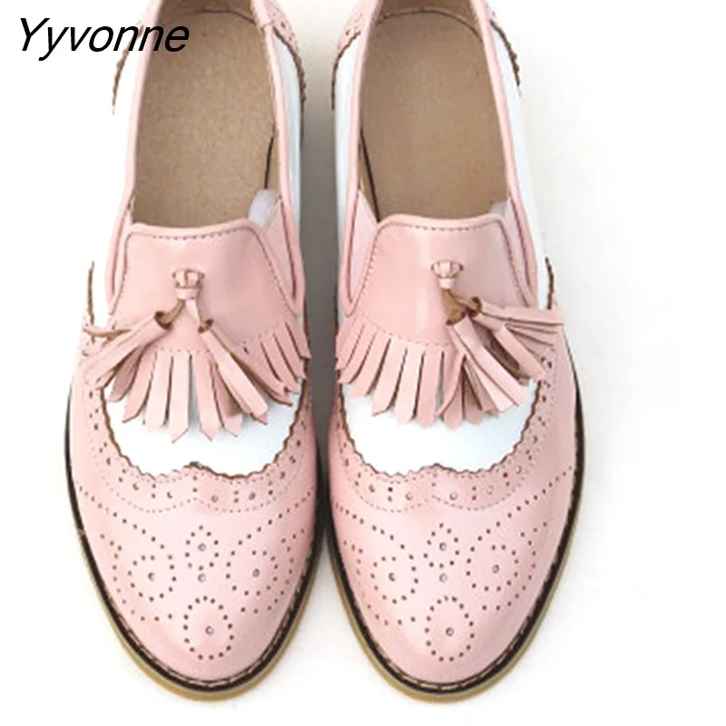 Yyvonne Women oxford Spring shoes genuine leather loafers for woman sneakers female oxfords ladies tassel single shoes 2023 summer shoes