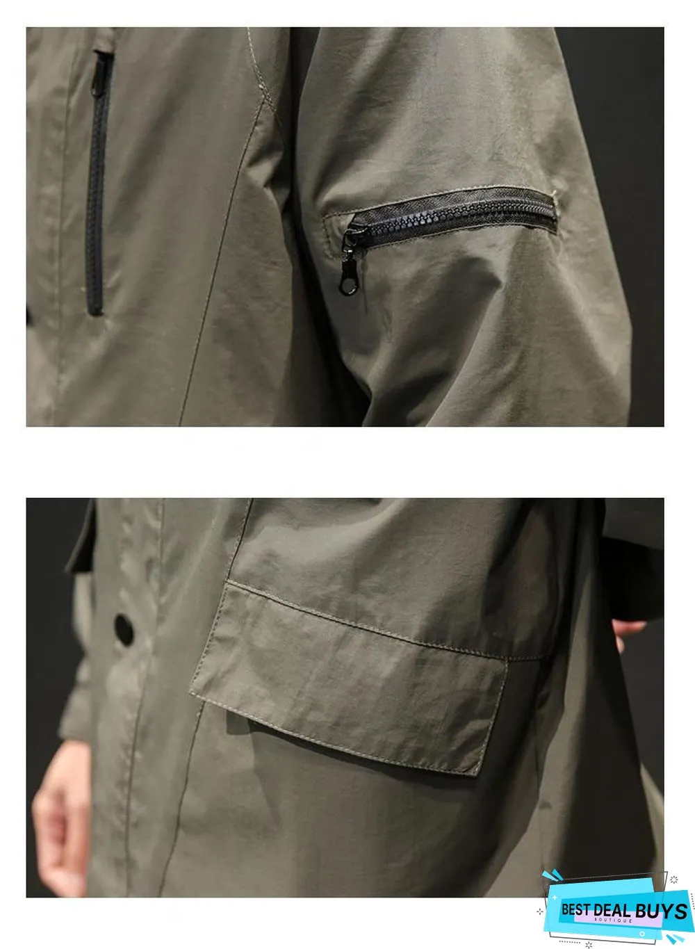 Men Windbreaker Fashion Army Tactical Men Streetwear Coat Jackets