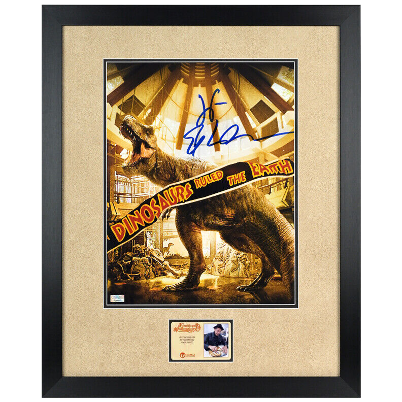 Jeff Goldblum Autographed Jurassic Park Dinosaurs Ruled The Earth 1 Framed Photo Poster painting