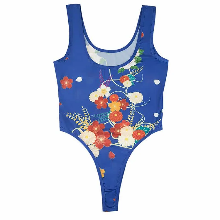 Floral Print Sexy Jumpsuit Lingerie - Modakawa Modakawa
