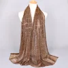 Golden Sequins Stripe Lines Shawl Breathable Hijab Scarf