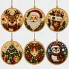 6pcs/set DIY Diamond Special Shape Pearl Art Hanging Wooden Christmas Tree Ornament Kit