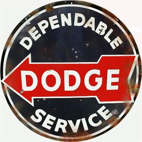 Dodge service fiable - enseigne ronde en étain - 30 * 30cm