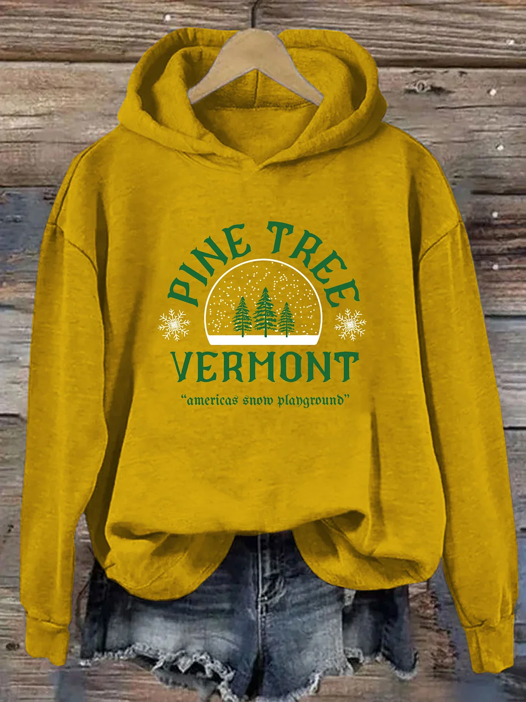 Pine Tree Vermont Christmas Hoodie