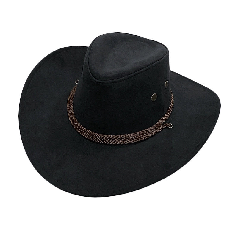 Western Denim Hat Men’s Double-sided Suede Large Brim Sun Hat Women’s Riding Hat Grassland United States